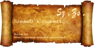 Szedmák Zsanett névjegykártya